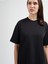 Emilia 80002 Oversize Siyah Kadın Basic T-Shirt 2