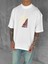 Erkek Baskılı Oversize T-Shirt Beyaz 2