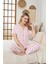 Kadın Pınk Heart Patterned Kısa Kol Pijama Takımı 2