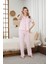Kadın Pınk Heart Patterned Kısa Kol Pijama Takımı 5