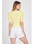 Sarı Kare Yaka Fiyonk Detaylı Crop Bluz 1349 5