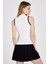 Beyaz Fermuarlı Örme Bluz 1449 5