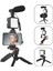 Akıllı Telefon Vlog Kiti Tripod Mini Mikrofonlu Telefon Tutucu 2