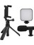 Akıllı Telefon Vlog Kiti Tripod Mini Mikrofonlu Telefon Tutucu 3