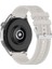 Samsung Galaxy Watch 4 Classic 42MM ile Uyumlu Kordon Kayış Dikiş Desenli Silikon KRD102 Lms 20/dds Krem 2