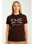 Kahverengi She Yazılı T-Shirt 1
