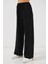 Kadın Yüksek Bel Bol Paça Pantolon - Siyah 2