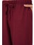 Kadın Geniş Paça Keten Pantolon 6735 - Bordo 5