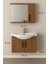 Lacrime 65 cm Ahşap Renkli Mdf, Oval Seramik Lavabolu, Alt ve Üst Dolaplı, Banyo Dolabı Takımı 5