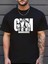 Sporda Günlük Hayata Giyilebilir Gym Baskılı Oversize Bisiklet Yaka Erkek T-Shirt - Siyah 1