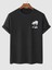 Baskılı Oversize Bisiklet Yaka T-Shirt - Siyah 1