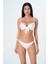 2025 Kreasyonu Beyaz, Taşlı Düz Üçgen Kaplı Bikini Takımı 1