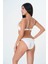 2025 Kreasyonu Beyaz, Taşlı Düz Üçgen Kaplı Bikini Takımı 2