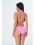 2025 Kreasyonu Pembe, Taşlı Düz Straplez Bikini Takımı 2