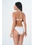 2025 Kreasyonu Beyaz, Taşlı Düz Straplez Bikini Takımı 2