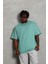 Unisex Oversize Düz Bisiklet Yaka T-Shirt - Mint Yeşili 1