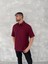 Yakalı Patlı Kısa Kol T-Shirt - Bordo 1