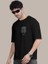 Erkek Baskılı Oversize T-Shirt - Siyah 3