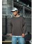 Kışlık Bisiklet Yaka Üç Iplik Basic Sweatshirt - Antrasit 3