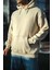 Üç Iplik Penye Kapşonlu Basic Sweatshirt - Bej 3