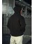Üç Iplik Penye Kapşonlu Basic Sweatshirt - Siyah 2