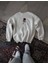 Unisex Bisiklet Yaka Ön ve Arka Baskılı Sweatshirt - Beyaz 1