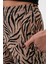 Zebra Desenli Ince Saten Yazlık Bol Paça Kadın Pantolon 4
