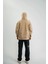 Double Oversize Kapşonlu Şimşek Pano Baskılı Sweatshirt - Bej 4