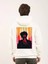 Unisex Baskılı Oversize Üç Iplik Kapüşonlu Sweatshirt - Beyaz 2