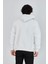 Unisex Tam Fermuarlı Kapşonlu Sweatshirt - Beyaz 4