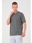 Unisex Düz Biskilet Yaka Oversize T-Shirt - Füme 1