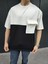 Unisex Torba Cep Detaylı Parçalı T-Shirt - Siyah 1