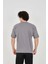Unisex Jakar Kumaş Rahat Kol T-Shirt - Gri 3