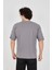 Unisex Jakar Kumaş Rahat Kol T-Shirt - Gri 3
