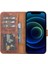 Apple iPhone 12 Pro Max Uyumlu Deri Cüzdanlı Kılıf Antik Kahve 2