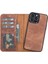 Apple iPhone 12 Pro Max Uyumlu Deri Cüzdanlı Kılıf Antik Kahve 5