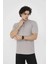Unisex Bisiklet Yaka Slim Fit T-Shirt- Boyalı Gri 2