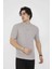 Unisex Bisiklet Yaka Slim Fit T-Shirt- Boyalı Gri 4