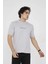 Unisex Bisiklet Yaka Slim Fit T-Shirt- Boyalı Gri 1