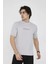 Unisex Bisiklet Yaka Slim Fit T-Shirt- Boyalı Gri 2