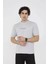 Unisex Bisiklet Yaka Slim Fit T-Shirt- Boyalı Gri 3