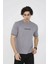 Unisex Bisiklet Yaka Slim Fit T-Shirt- Gri 2