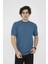 Unisex Bisiklet Yaka Slim Fit T-Shirt- Turkuaz 1