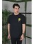 Unisex Bisiklet Yaka Baskılı Oversize T-Shirt - Siyah 2