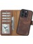 Apple iPhone 14 Pro Uyumlu Deri Cüzdanlı Kılıf Mwwn G2 Kahve 5