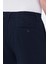 Theseason Erkek Lacivert Pamuklu Keten Görünümlü Beli Bağcıklı Relaxed Fit Yazlık Chino Pantolon 5