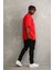 Unisex Baskılı Oversize T-Shirt - Kırmızı 4