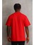 Unisex Baskılı Oversize T-Shirt - Kırmızı 2