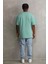 Unisex Baskılı Oversize T-Shirt - Mint Yeşili 2