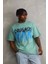 Unisex Baskılı Oversize T-Shirt - Mint Yeşili 3
